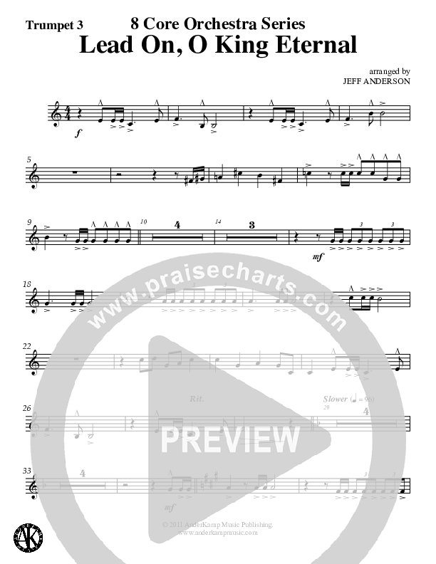 Lead On O King Eternal (Instrumental) Trumpet 3 (Jeff Anderson)