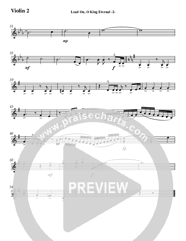 Lead On O King Eternal (Instrumental) Violin 2 (Jeff Anderson)