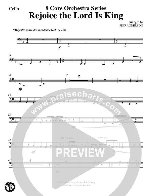 Rejoice The Lord Is King (Instrumental) Cello (Jeff Anderson)