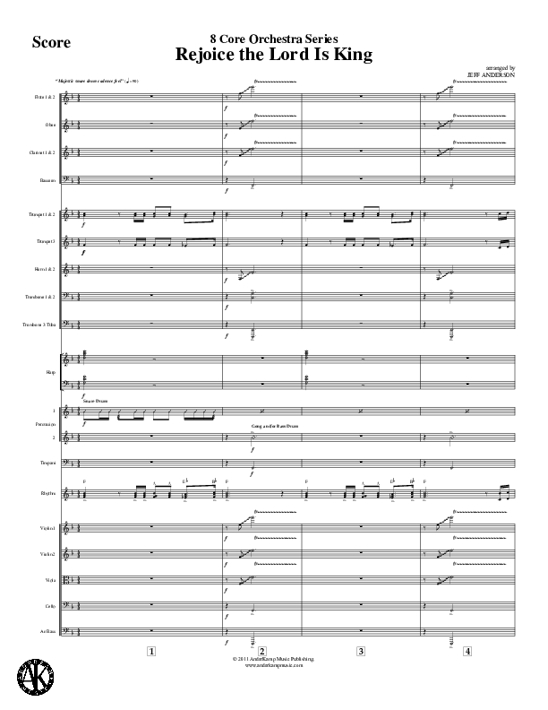 Rejoice The Lord Is King (Instrumental) Conductor's Score (Jeff Anderson)