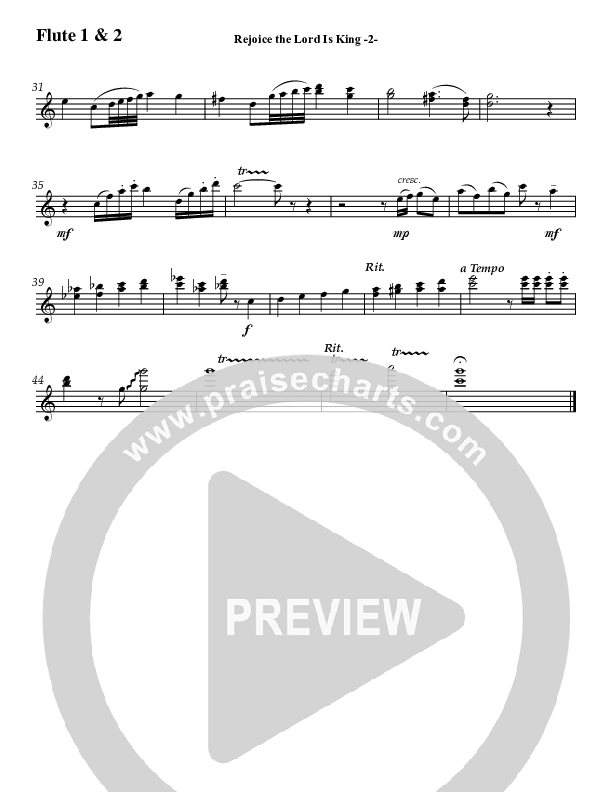 Rejoice The Lord Is King (Instrumental) Flute 1/2 (Jeff Anderson)