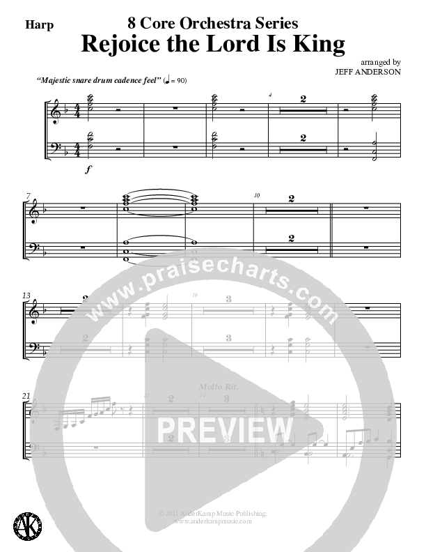 Rejoice The Lord Is King (Instrumental) Harp (Jeff Anderson)