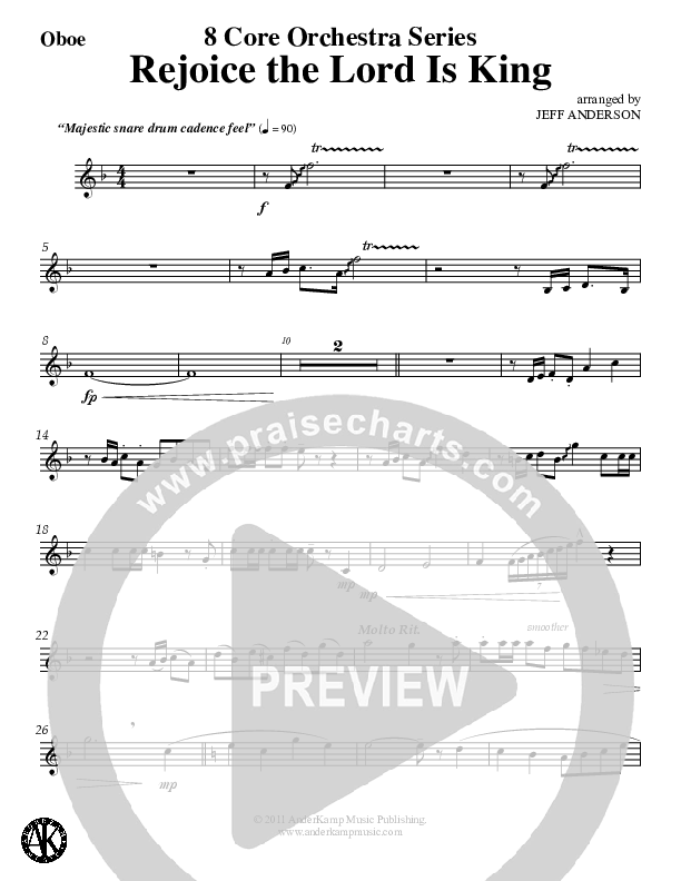 Rejoice The Lord Is King (Instrumental) Oboe (Jeff Anderson)