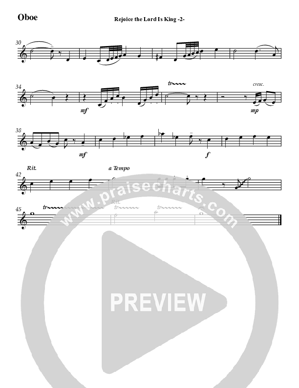 Rejoice The Lord Is King (Instrumental) Oboe (Jeff Anderson)