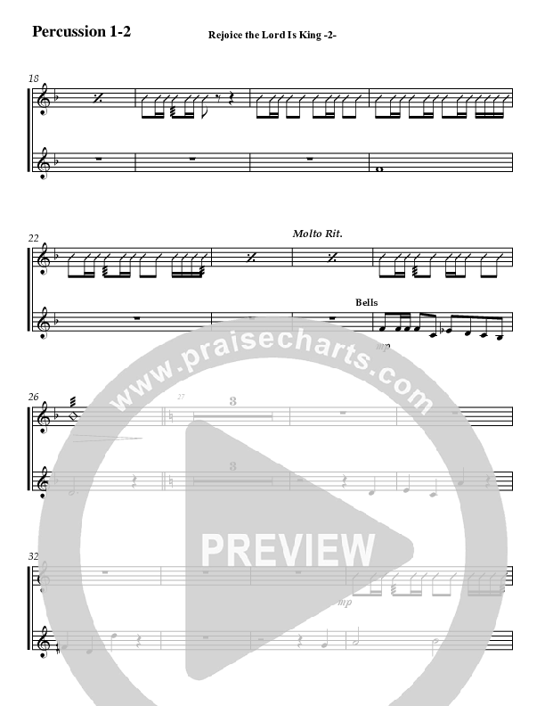 Rejoice The Lord Is King (Instrumental) Percussion 1/2 (Jeff Anderson)