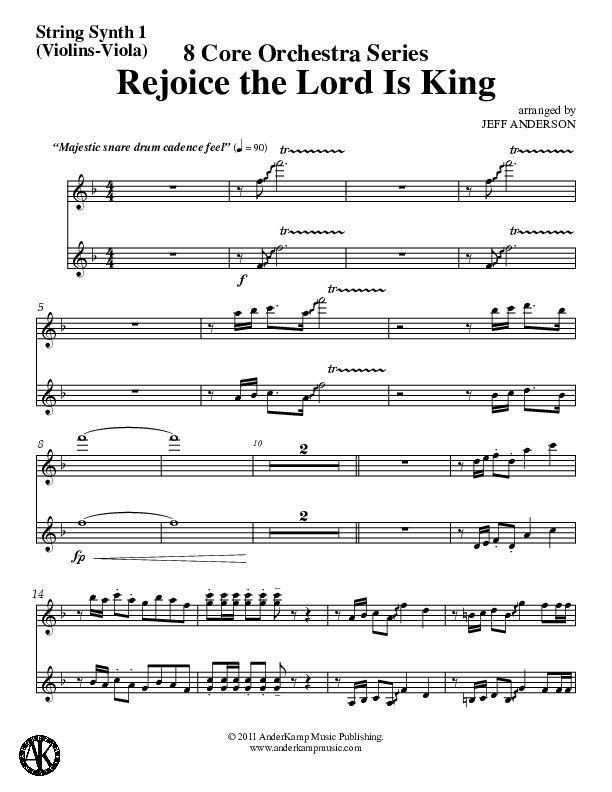 Rejoice The Lord Is King (Instrumental) Synth Strings (Jeff Anderson)