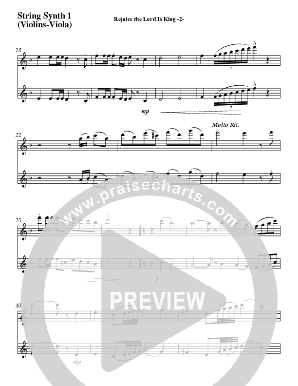 Rejoice The Lord Is King (Instrumental) Synth Strings (Jeff Anderson)