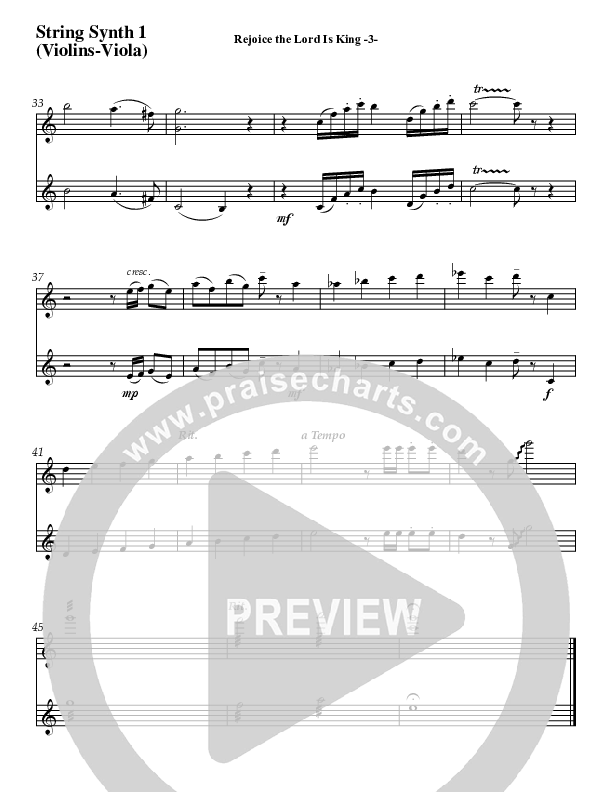 Rejoice The Lord Is King (Instrumental) Synth Strings (Jeff Anderson)