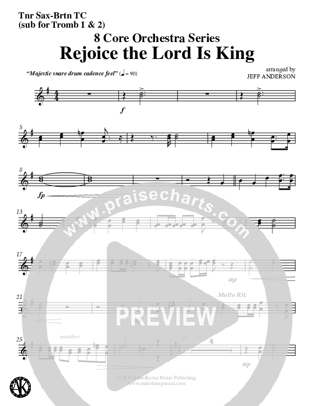 Rejoice The Lord Is King (Instrumental) Timpani (Jeff Anderson)