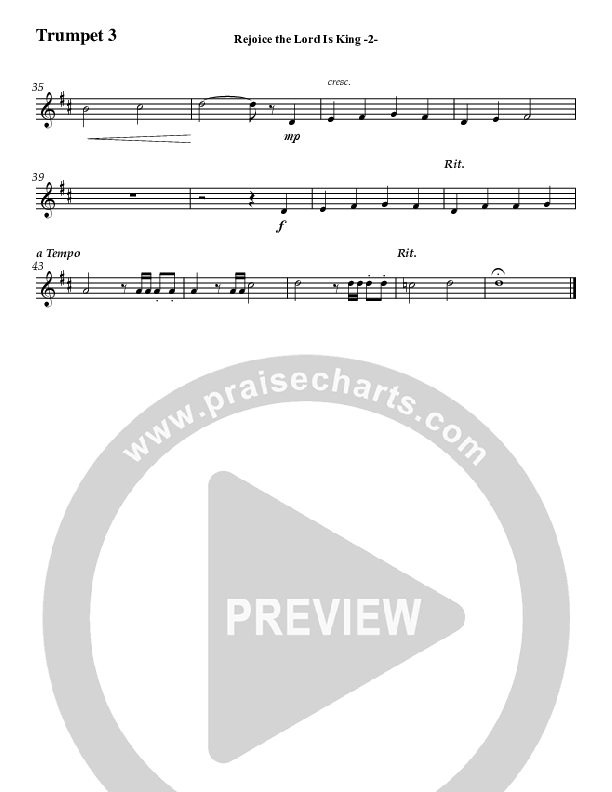 Rejoice The Lord Is King (Instrumental) Trumpet 3 (Jeff Anderson)