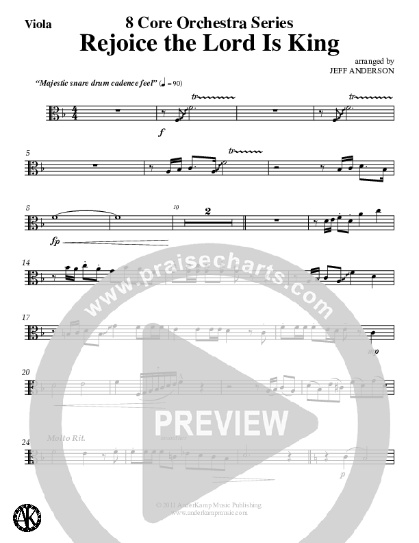Rejoice The Lord Is King (Instrumental) Viola (Jeff Anderson)