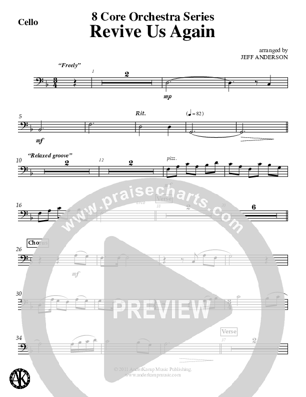 Revive Us Again (Instrumental) Cello (Jeff Anderson)