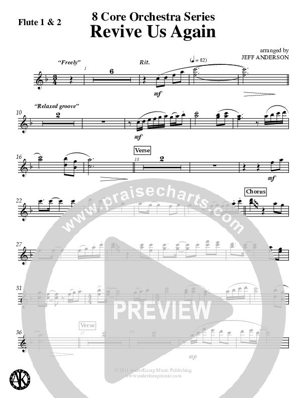 Revive Us Again (Instrumental) Flute 1/2 (Jeff Anderson)