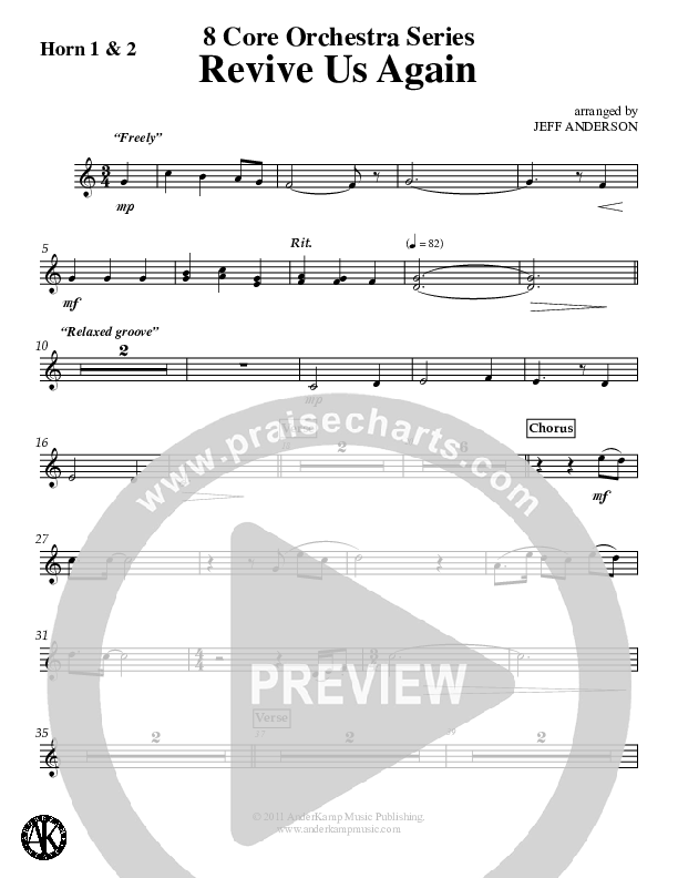 Revive Us Again (Instrumental) French Horn 1/2 (Jeff Anderson)