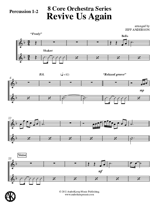Revive Us Again (Instrumental) Percussion 1/2 (Jeff Anderson)