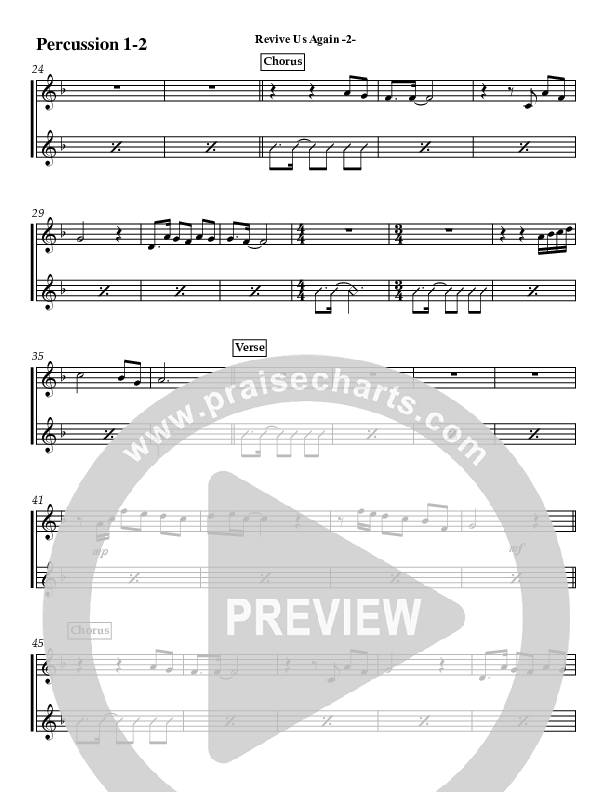 Revive Us Again (Instrumental) Percussion 1/2 (Jeff Anderson)