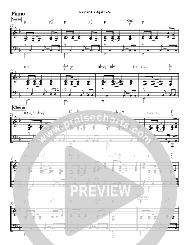 Revive Us Again (Instrumental) Piano Sheet (Jeff Anderson)