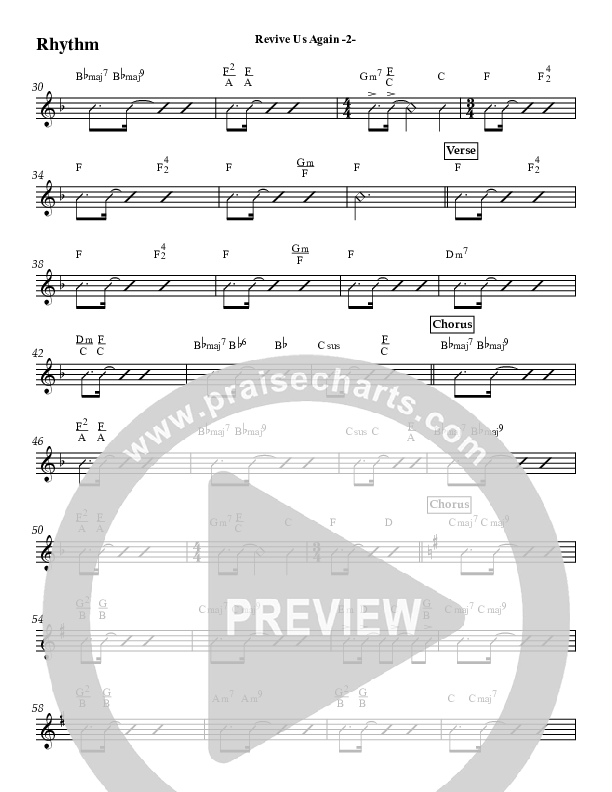 Revive Us Again (Instrumental) Rhythm Chart (Jeff Anderson)
