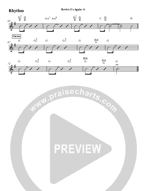 Revive Us Again (Instrumental) Rhythm Chart (Jeff Anderson)