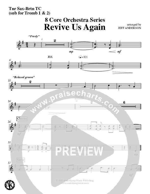 Revive Us Again (Instrumental) Tenor Sax/Baritone T.C. (Jeff Anderson)