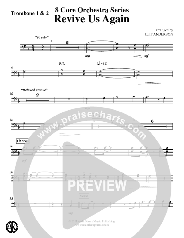 Revive Us Again (Instrumental) Trombone 1/2 (Jeff Anderson)