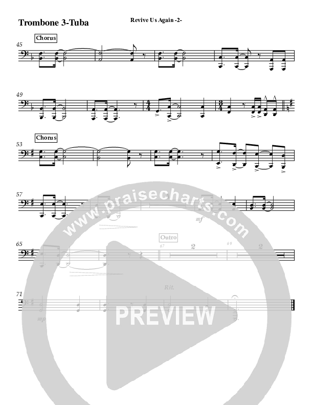 Revive Us Again (Instrumental) Trombone 3/Tuba (Jeff Anderson)