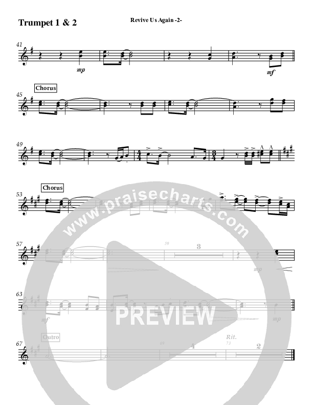 Revive Us Again (Instrumental) Trumpet 1,2 (Jeff Anderson)