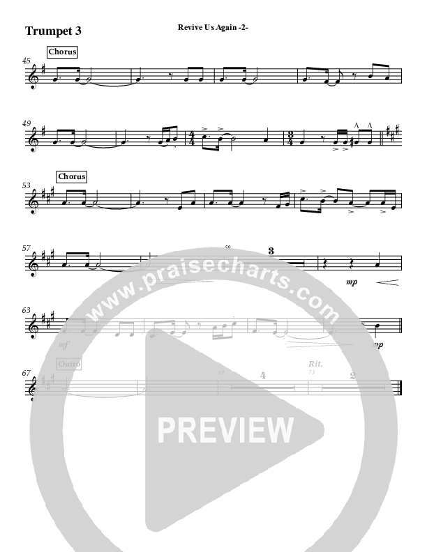 Revive Us Again (Instrumental) Trumpet 3 (Jeff Anderson)