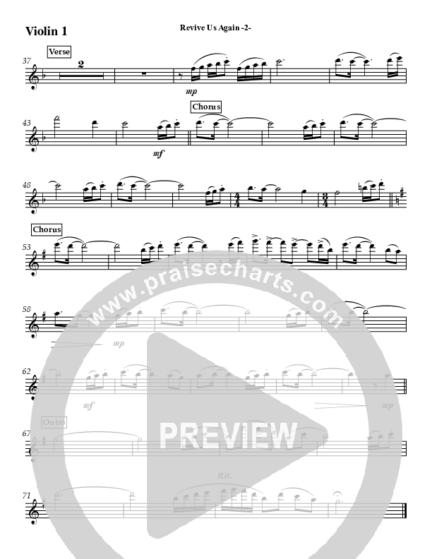 Revive Us Again (Instrumental) Violin 1 (Jeff Anderson)