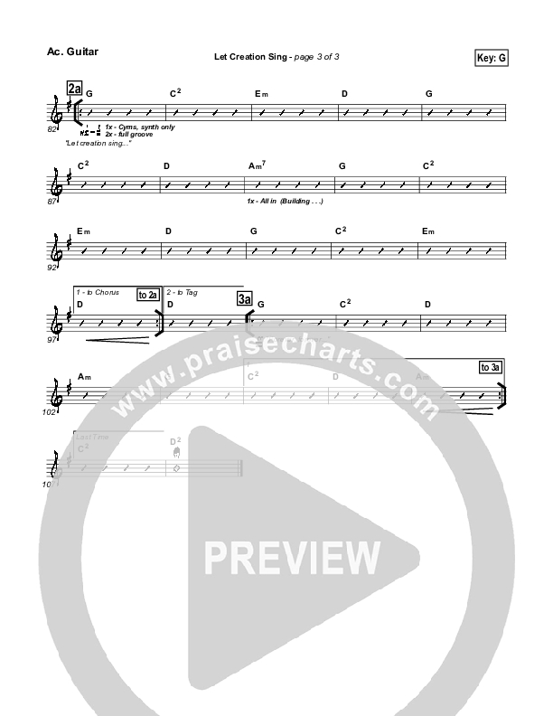 Let Creation Sing Acoustic Guitar (Hillsong Worship)