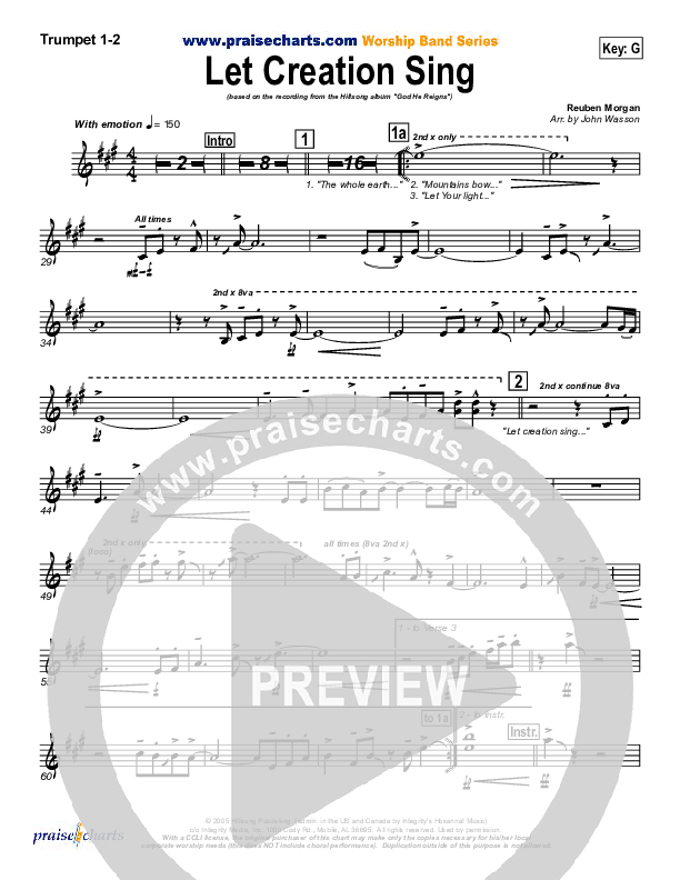 Let Creation Sing Trumpet 1,2 (Hillsong Worship)