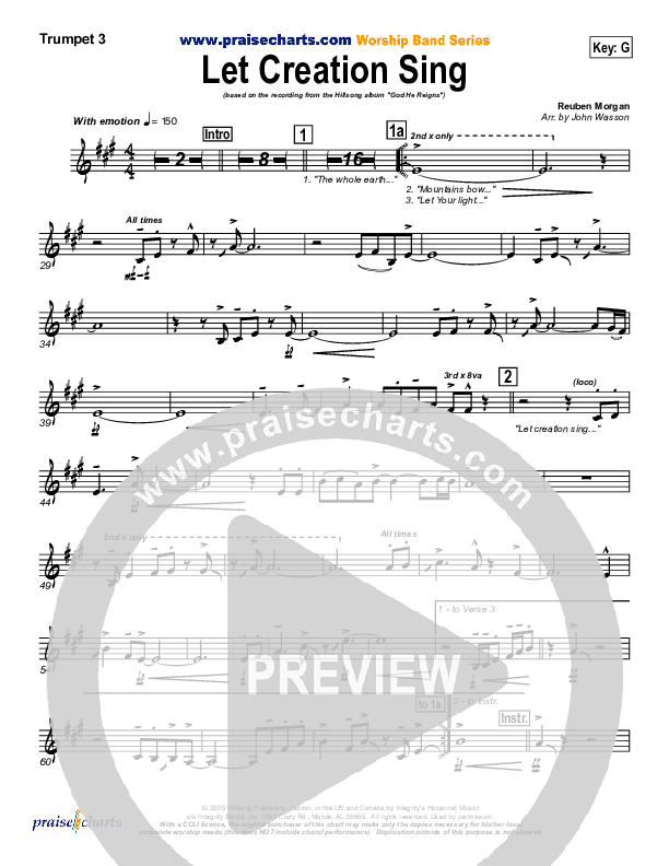 Let Creation Sing Trumpet 3 (Hillsong Worship)