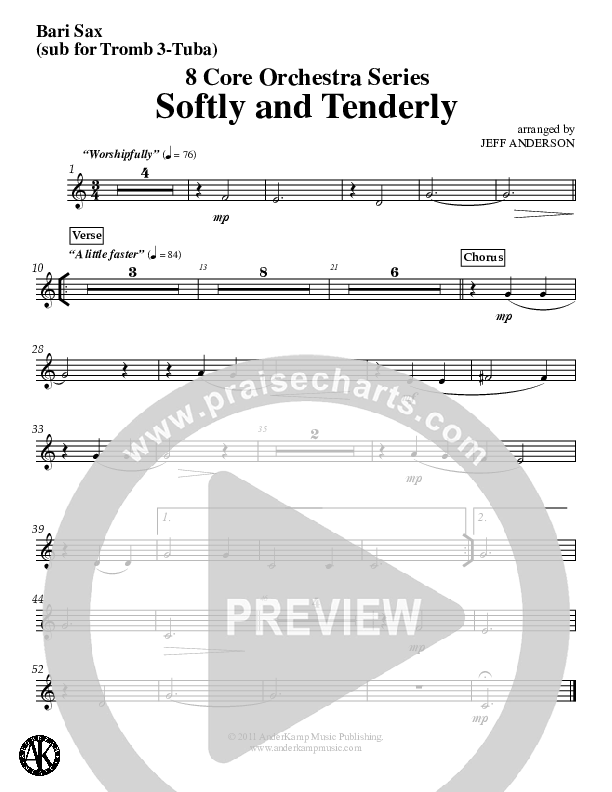 Softly And Tenderly Bari Sax (Jeff Anderson)
