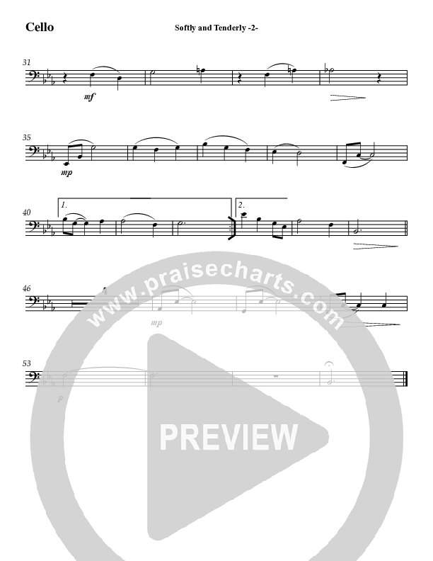 Softly And Tenderly Cello (Jeff Anderson)