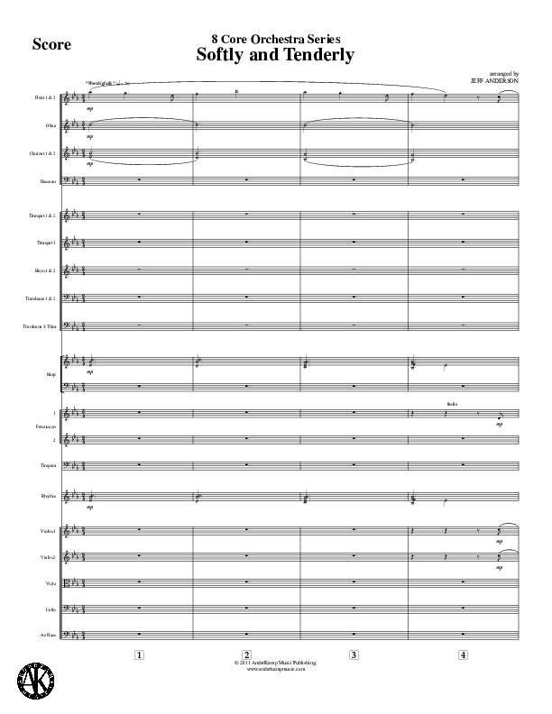 Softly And Tenderly Conductor's Score (Jeff Anderson)