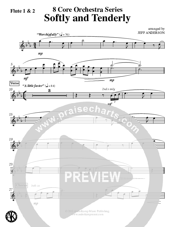 Softly And Tenderly Flute 1/2 (Jeff Anderson)