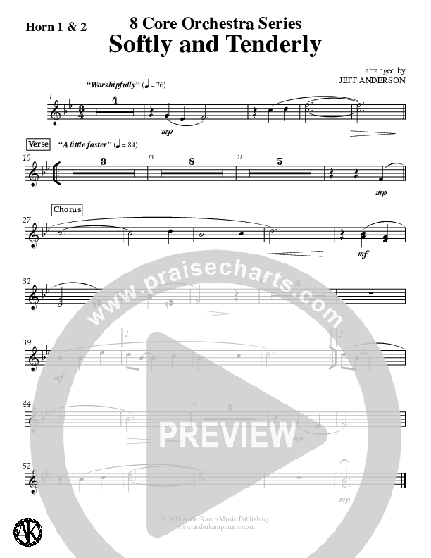 Softly And Tenderly French Horn 1/2 (Jeff Anderson)