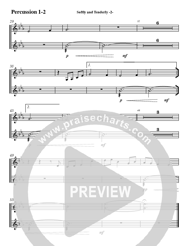 Softly And Tenderly Percussion 1/2 (Jeff Anderson)