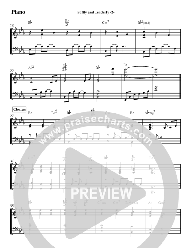 Softly And Tenderly Piano Sheet (Jeff Anderson)
