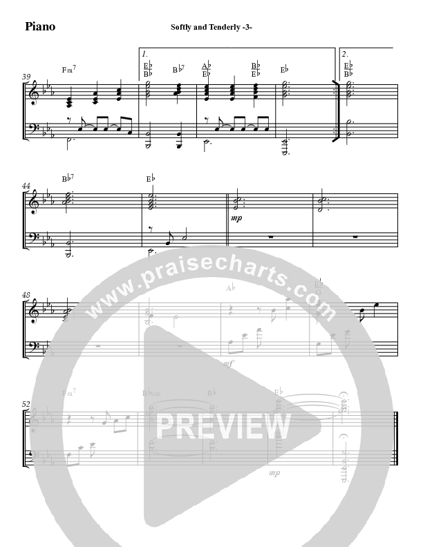 Softly And Tenderly Piano Sheet (Jeff Anderson)