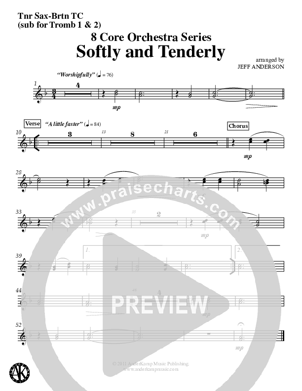 Softly And Tenderly Timpani (Jeff Anderson)