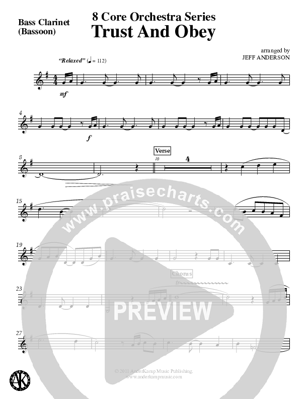 Trust And Obey Bass Clarinet (Jeff Anderson)