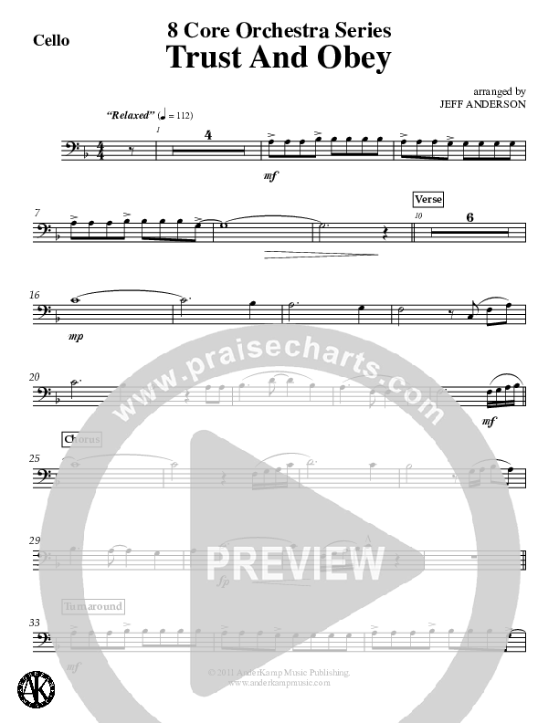 Trust And Obey Cello (Jeff Anderson)