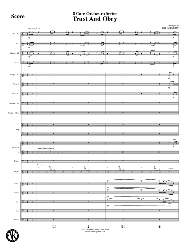 Trust And Obey Conductor's Score (Jeff Anderson)