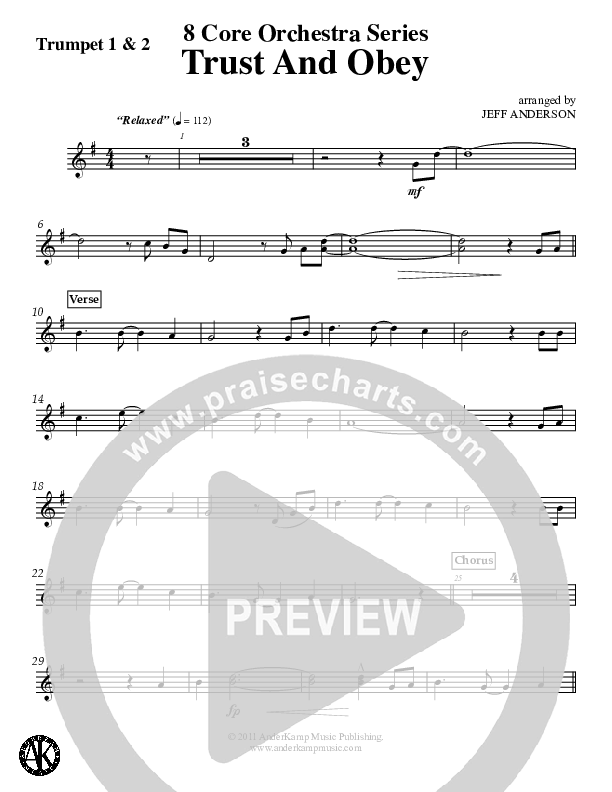 Trust And Obey Trumpet 1,2 (Jeff Anderson)