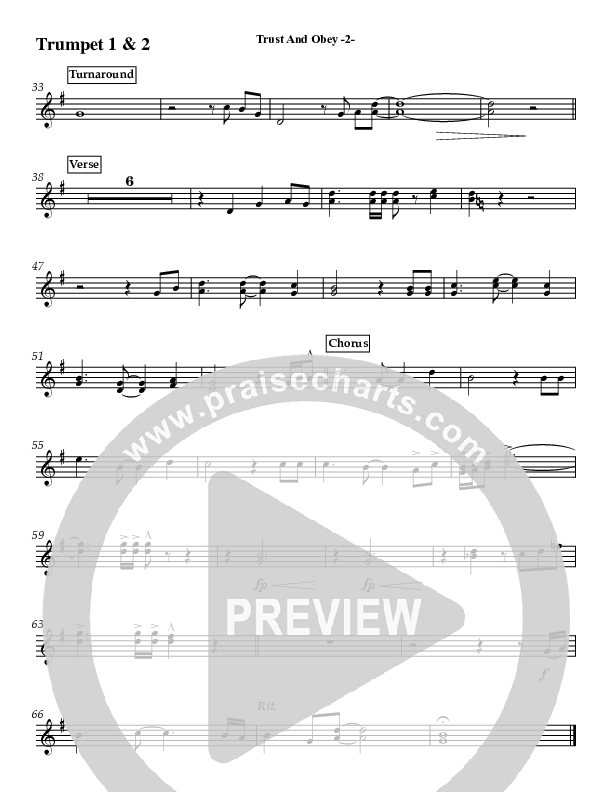 Trust And Obey Trumpet 1,2 (Jeff Anderson)