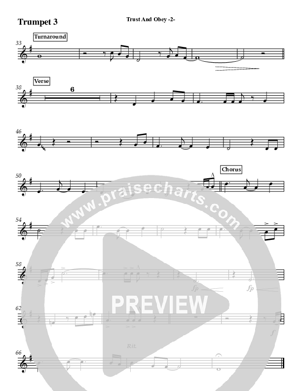 Trust And Obey Trumpet 3 (Jeff Anderson)