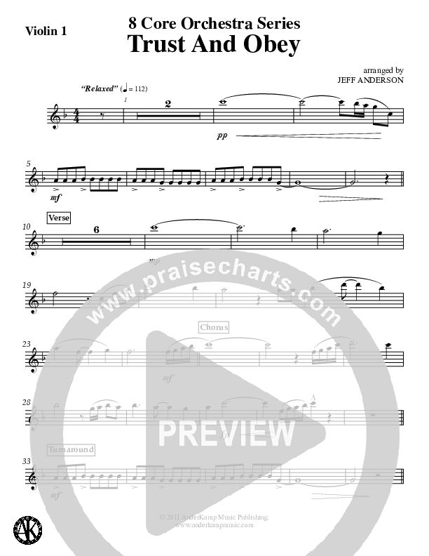 Trust And Obey Violin 1 (Jeff Anderson)