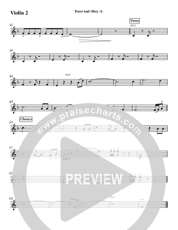 Trust And Obey Violin 2 (Jeff Anderson)