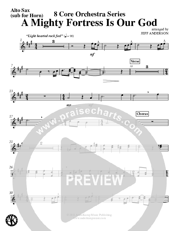 A Mighty Fortress Is Our God (Instrumental) Alto Sax (Jeff Anderson)